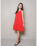 Batik-Inspired Sleeveless Dress - Nantuapan Red