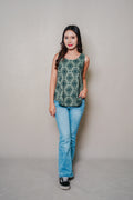 Women’s Sleeveless Top - Kandavai Forest Green