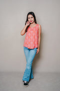 Women’s Sleeveless Top - Kandavai Salmon