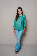 Modest Long Sleeve Blouse - Sopuan Green