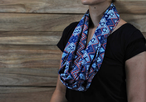 Infinity Scarf - Inompoling Blue Red