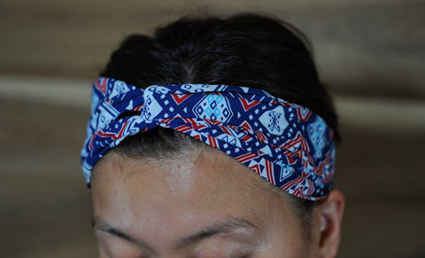 Turban Headband - Inompoling Blue Red