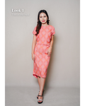 Batik-Inspired Kosoi Dress - Kandavai Salmon