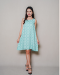 Batik-Inspired Sleeveless Dress - Nantuapan Seafoam Green
