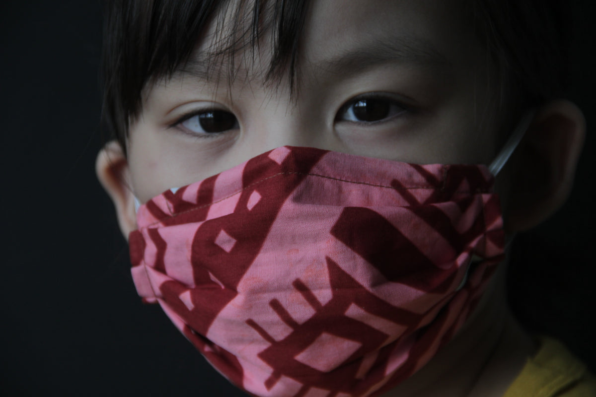 Kid's Face Mask - Kapas Red